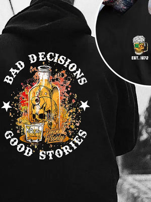"Bad Decisions, Good Stories" Halloween Hoodie – Gen X Shirt — view 2