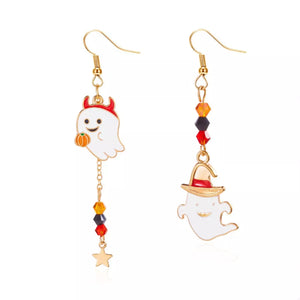 Halloween Ghost Pumpkin Drop Earrings — view 6