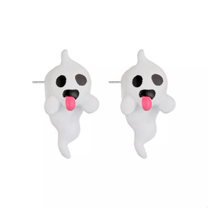 Halloween Ghost and Pumpkin Dangle Earrings — view 3
