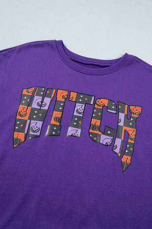 Halloween Witch Long Sleeve Top & Checker Shorts Set — view 4