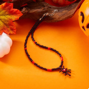 Halloween Spider Web Beaded Necklace — view 3