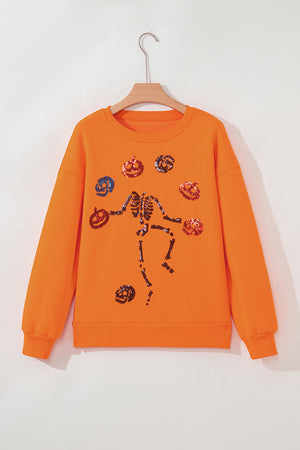 Halloween Sequin Dancing Critters Crewneck Sweatshirt — view 2