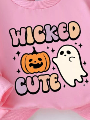 Children's Halloween Graphic Sweatshirt and Flare Pants Set — view 10