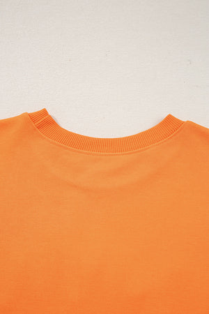 Grapefruit Orange Spooky Graphic Halloween Crew Neck Holiday Sweatshirt — view 14