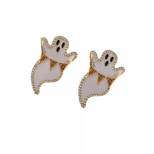 Halloween Ghost and Pumpkin Dangle Earrings — view 7