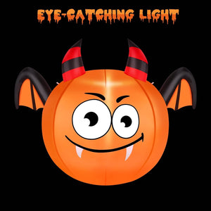 CAMAULAN 4FT Halloween Pumpkin Outdoor Decoration with a Bat — view 7