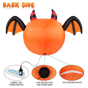 CAMAULAN 4FT Halloween Pumpkin Outdoor Decoration with a Bat — view 6