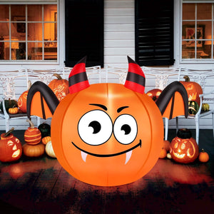 CAMAULAN 4FT Halloween Pumpkin Outdoor Decoration with a Bat — view 2