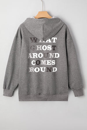 Halloween Ghost Graphic Print Oversize Hoodie — view 3