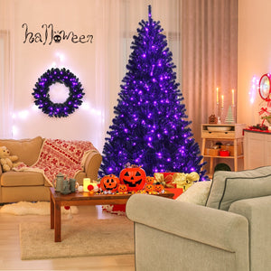 24 Inch Pre-lit Halloween Wreath with 35 Purple LED Lights — view 6