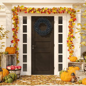 24 Inch Pre-lit Halloween Wreath with 35 Purple LED Lights — view 8