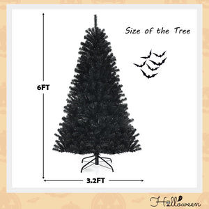 Black Artificial Christmas Halloween Tree with Purple LED Lights — view 8