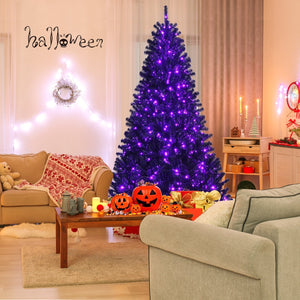Black Artificial Christmas Halloween Tree with Purple LED Lights — view 15