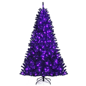 Black Artificial Christmas Halloween Tree with Purple LED Lights — view 11