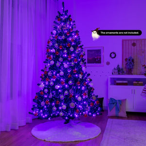 Black Artificial Christmas Halloween Tree with Purple LED Lights — view 13