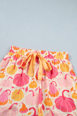 Halloween Pumpkin Top & Ruffle Shorts Lounge Set — view 5