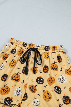 Halloween Jack-O-Lantern Ruffle Top & Shorts Lounge Set — view 4