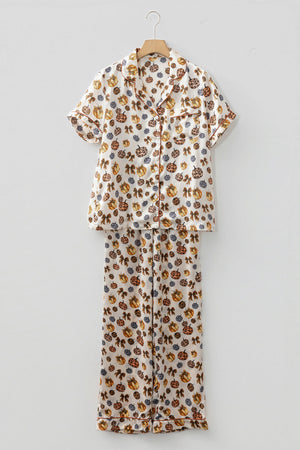 Halloween Leopard Pumpkin Top & Pants Pajama Set — view 2