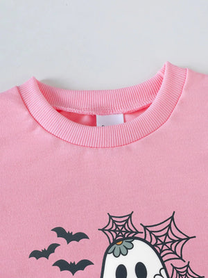Children's Halloween Graphic Sweatshirt and Flare Pants Set — view 20