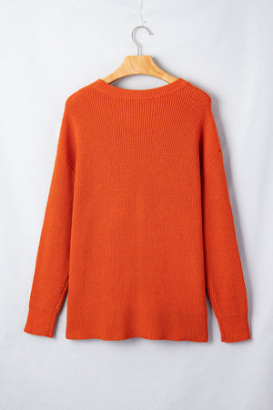 Halloween Drop Shoulder Long Sleeve Round Neck Sweater — view 3