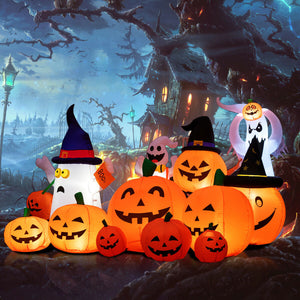 7.5 Feet Halloween Inflatable 7 Pumpkins Patch with LED Lights — view 6