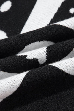 Halloween Ghost Checker Short Sleeve Knit Top — view 5