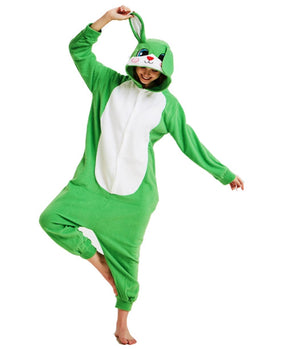 Men And Women Velvet Tamed Cartoon Animal Christmas Halloween Party One-Piece Pajamas — view 4