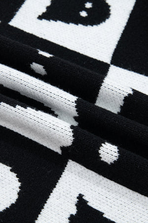 Halloween Ghost Colorblock Drop Shoulder Knit Cardigan — view 5