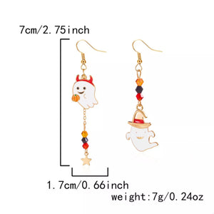 Halloween Ghost Pumpkin Drop Earrings — view 5