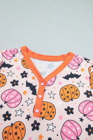 Halloween Pumpkin Long Sleeve Top & Pants Lounge Set — view 4