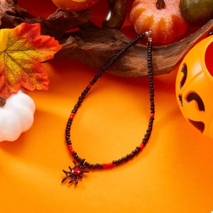 Halloween Spider Web Beaded Necklace — view 4