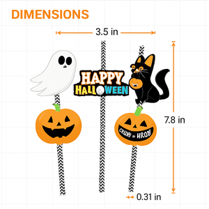 Halloween Striped Paper Straws for Party Decor — view 3