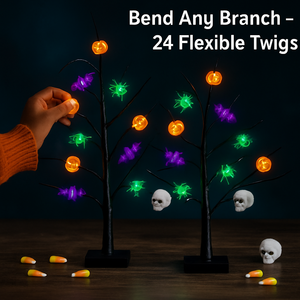 Lighted Halloween Tree 2-Pack with Timer Indoor Decor — view 2