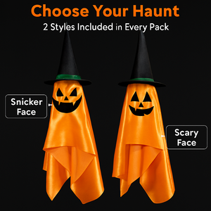 Hanging Ghosts with Wizard Hat - 2 Pack Halloween Decor — view 5