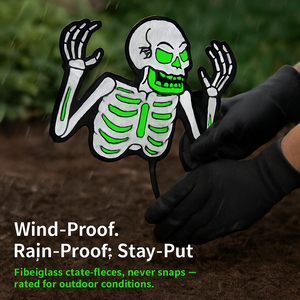 Halloween Skeleton Yard Sign Set - Glow in Dark Lawn Decor — view 6