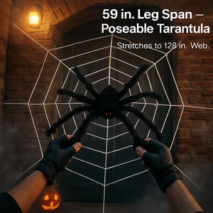 Giant Halloween Spider Decoration with Web — view 2