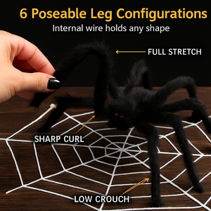 Giant Halloween Spider Decoration with Web — view 5