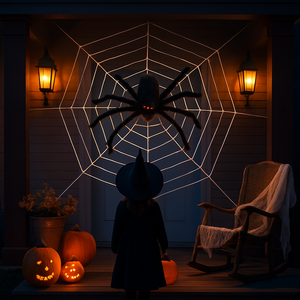 Giant Halloween Spider Decoration with Web — view 8