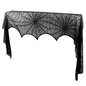Halloween Black Lace Spiderweb Mantle Scarf — view 1