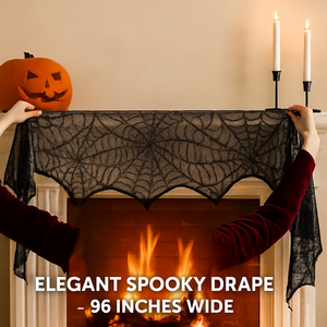 Halloween Black Lace Spiderweb Mantle Scarf — view 2