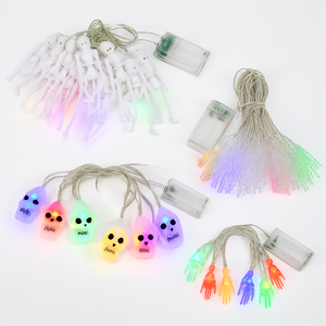 Halloween Skeleton Ghost String Lights with Gauze Skull — view 1