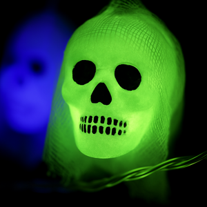Halloween Skeleton Ghost String Lights with Gauze Skull — view 4