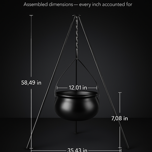Halloween Large Witch Cauldron With 56.49” Tripod And Eyeball String Light Skeleton Halloween Outdoor Decoration For Porch Yard Patio Garden Living Ro — view 3