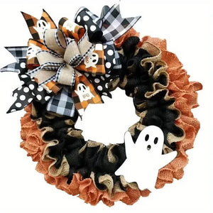 Ghost Halloween Wreath Front Door Décor — view 2