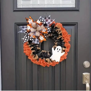 Ghost Halloween Wreath Front Door Décor — view 3