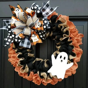 Ghost Halloween Wreath Front Door Décor — view 1
