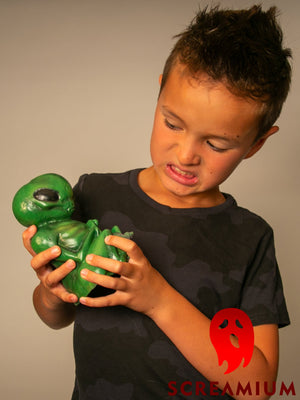 Green Alien Monster Embryo in Formaldehyde Jar Prop — view 2
