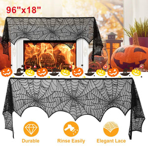 Halloween Decoration Black Lace Spiderweb — view 5