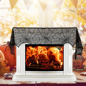 Halloween Decoration Black Lace Spiderweb — view 1