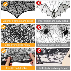 Halloween Decoration Black Lace Spiderweb — view 8